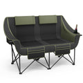 Double Camping Chair Folding Loveseat for Two Adults with Cup Holders and Carry Bag 660 lb